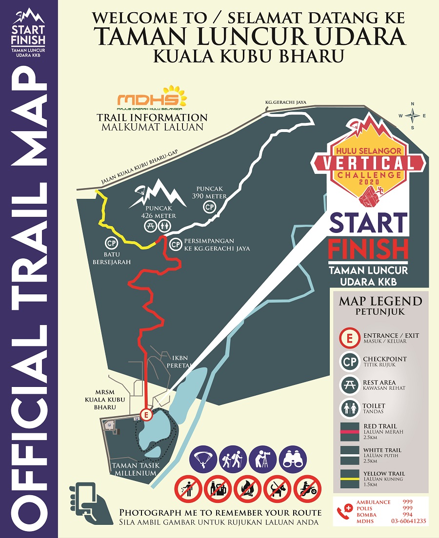 Hulu Selangor Vertical Challenge 2020 - Official Trail Map