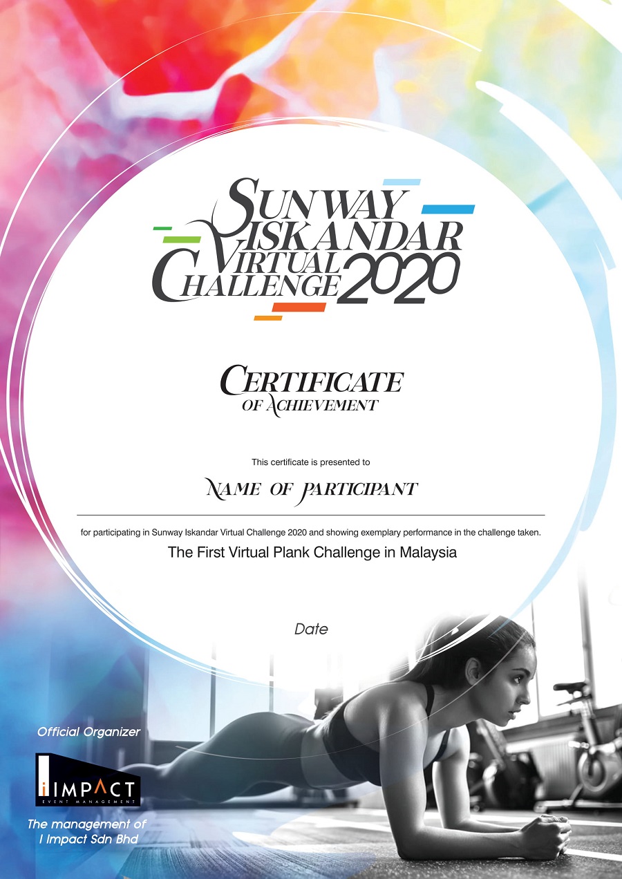 Sunway Iskandar Virtual Run 2020 - E-Cert