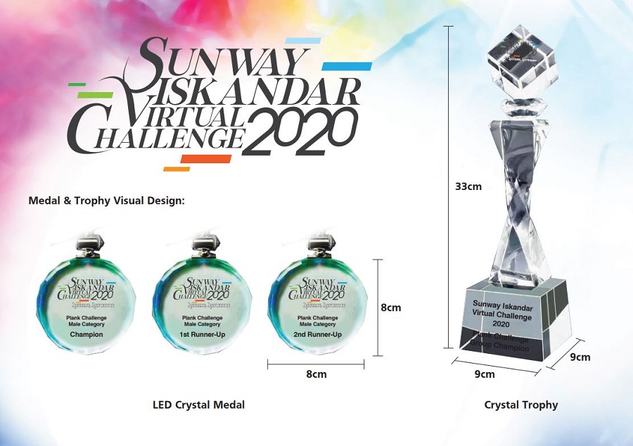 Sunway Iskandar Virtual Run 2020 - Medal & Trophy