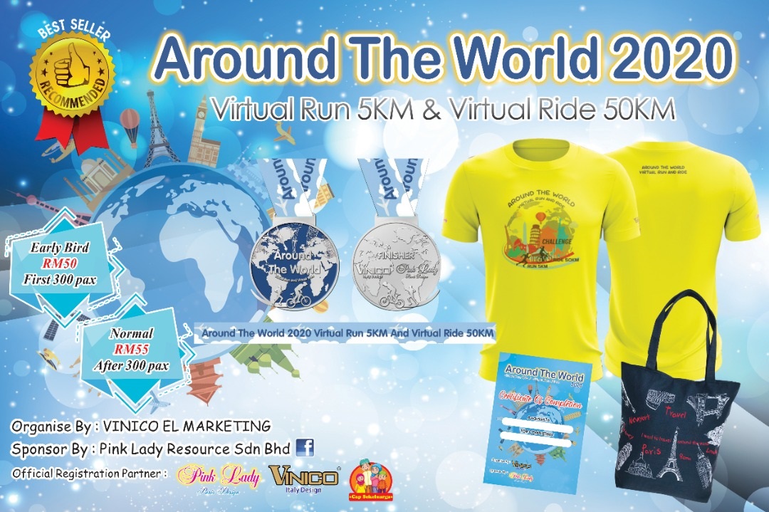 Around The World 2020 Virtual Run And Virtual Ride
