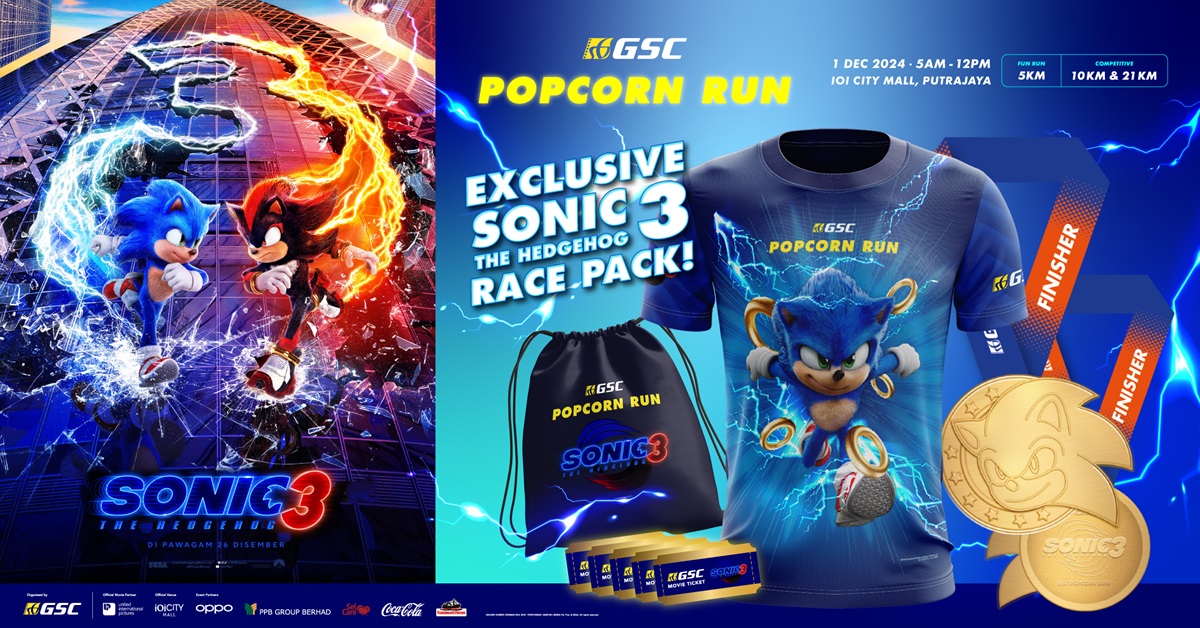 GSC Popcorn Run - The Sonic Hedgehog 3 2024 Banner