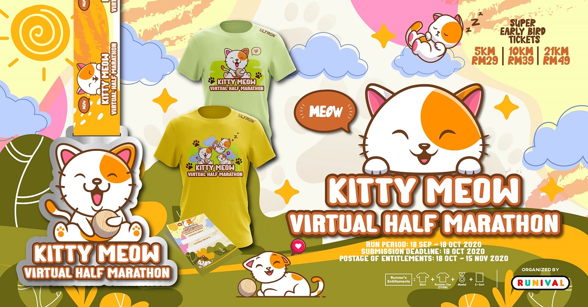 Kitty Meow Virtual Half Marathon Banner