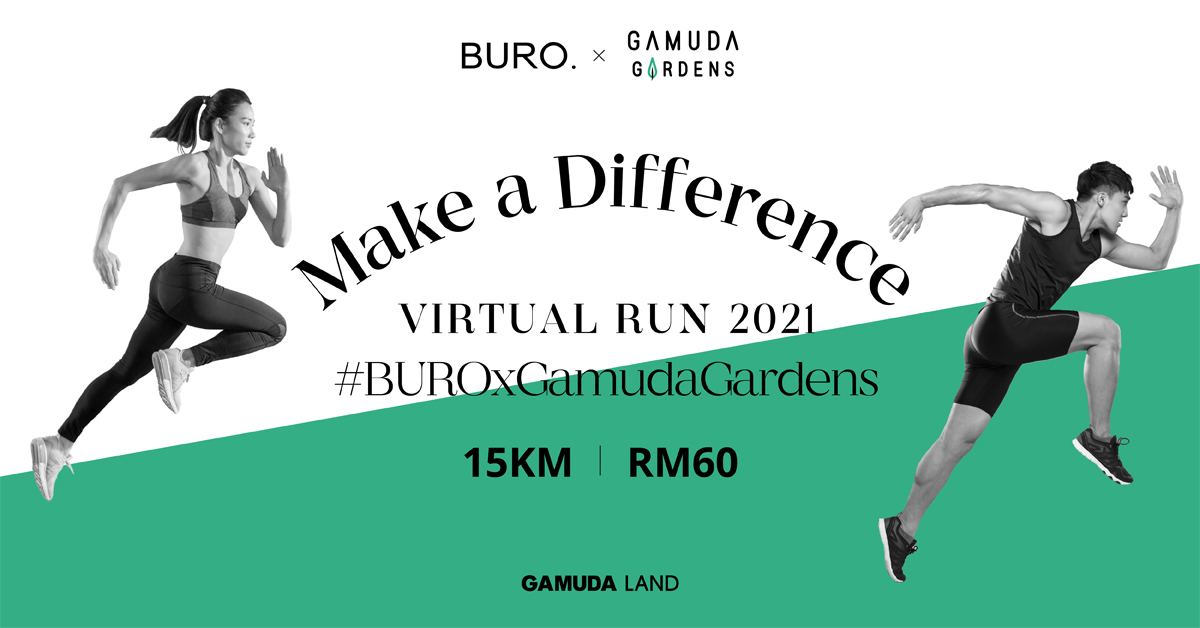 #BUROxGamudaGardens "Make A Difference" Virtual Run 2021 Banner