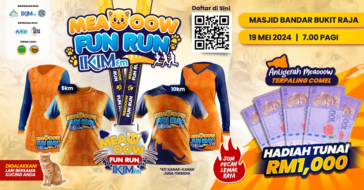Meaooow Fun Run IKIMfm 2024 Banner
