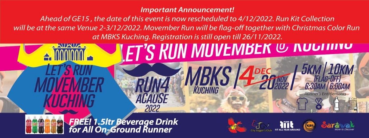 Movember Kuching - Run For A Cause 2022 | Checkpoint Spot