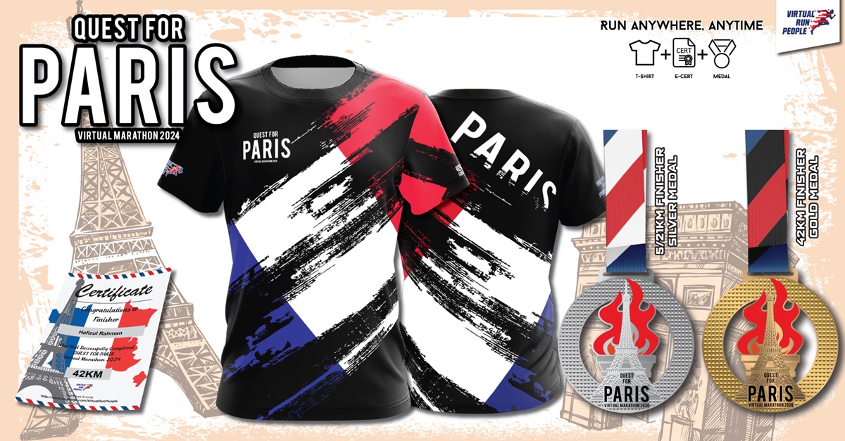 Quest For Paris Virtual Marathon 2024